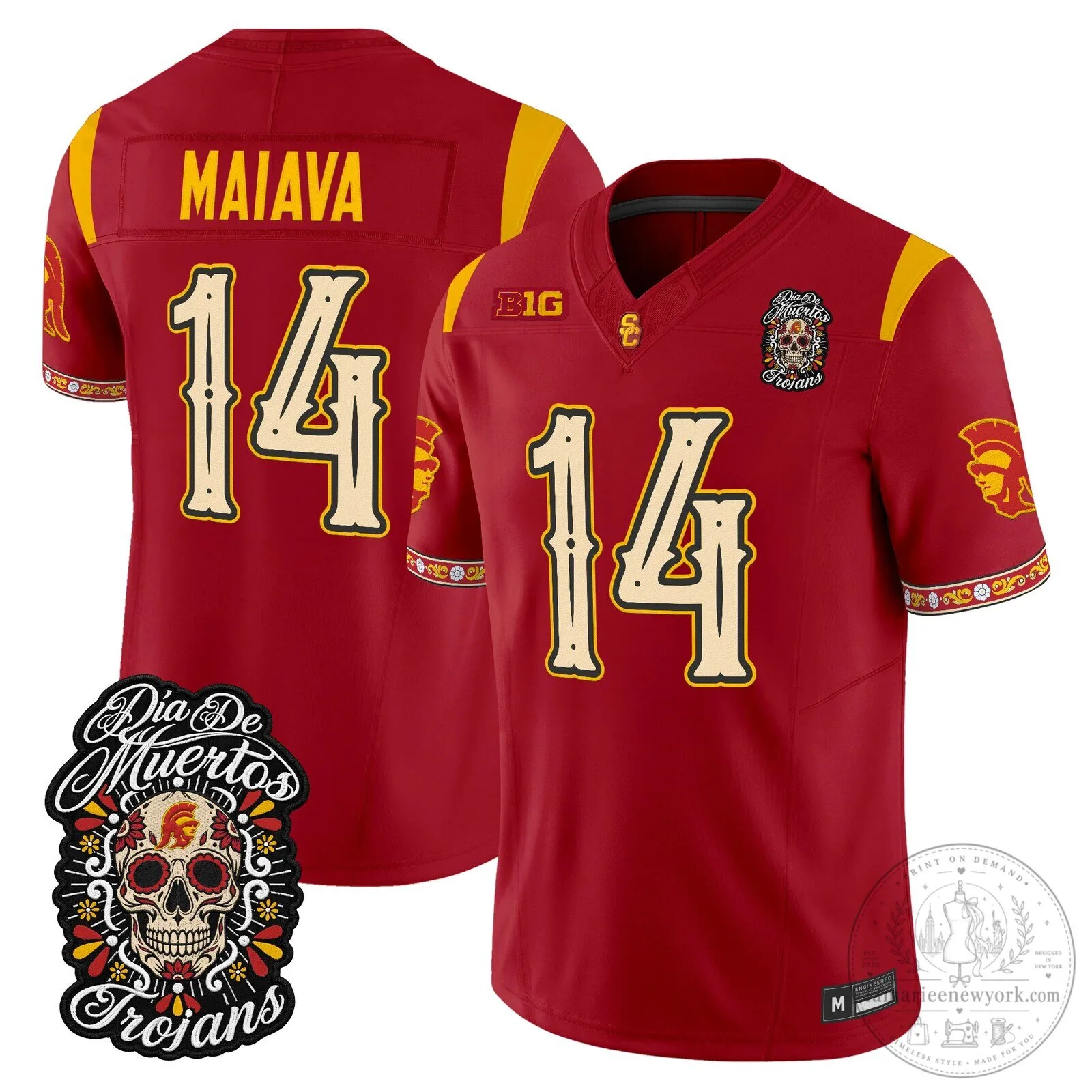 USC Trojans Football Team Dia de los Muertos Limited Jersey