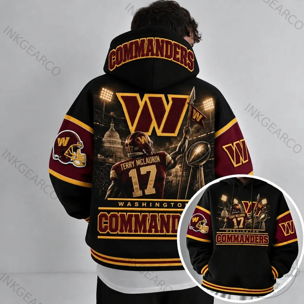 Washington Commanders Terry McLaurin Number 17 Football Team Hoodie Washington Commanders Terry McLaurin Number 17 Football Team Hoodie
