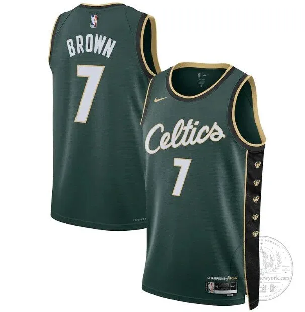 Boston Celtics Jaylen Brown City Edition Green Basketball Jersey