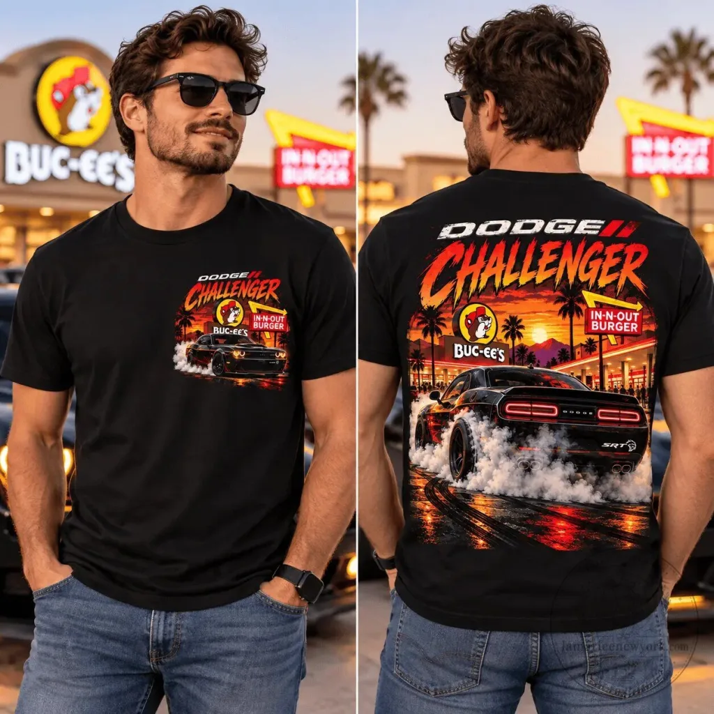 Dodge Challenger Muscle Car Buc-ee's In-N-Out Burger Graphic T-Shirt 51 Dodge Challenger Muscle Car Buc-ee's In-N-Out Burger Graphic T-Shirt