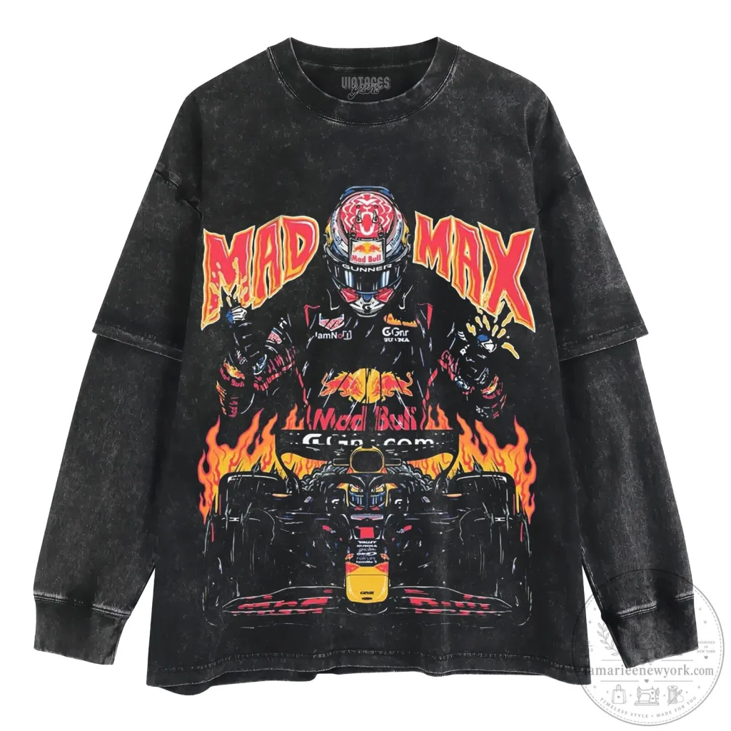 Max Verstappen Mad Max Formula One Racing Long Sleeve T-Shirt Max Verstappen Mad Max Formula One Racing Long Sleeve T-Shirt