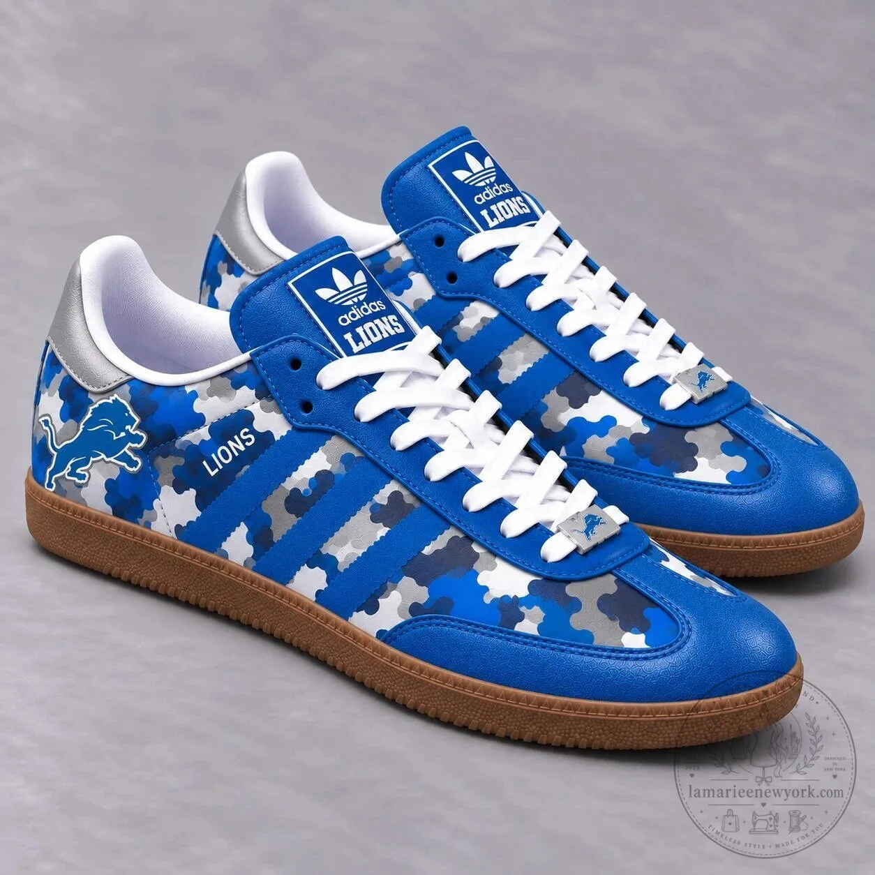 Detroit Lions Blue Camouflage Pattern Adult Unisex Shoes