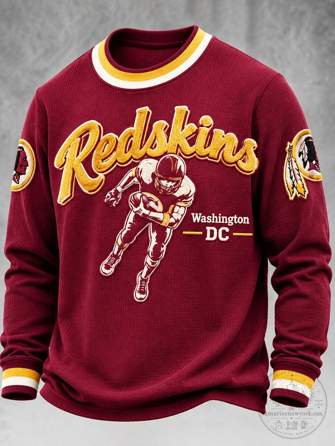 Washington Redskins Football Team Embroidered Logo Vintage Style Sweatshirt