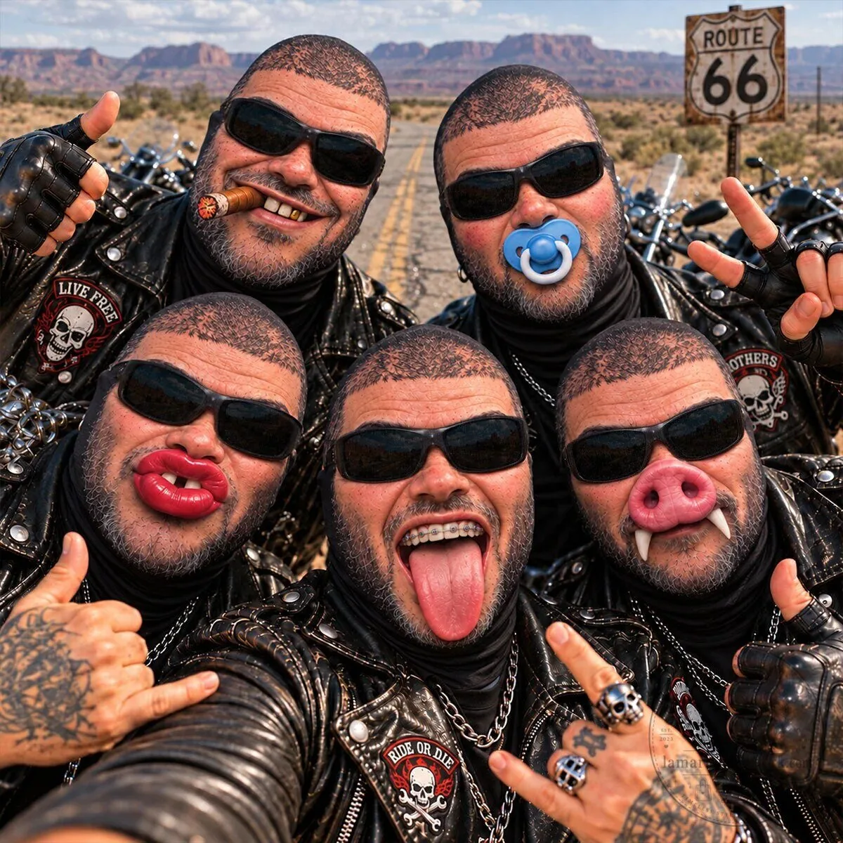 Funny Motorcycle Costume Headwear Balaclava Face Mask for Bikers