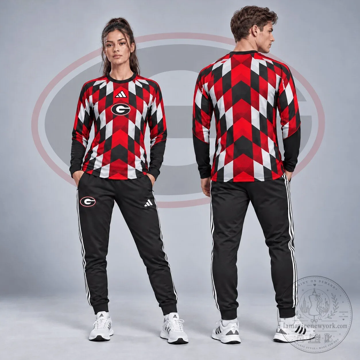 Georgia Bulldogs Diamond Chevron Long Sleeve Performance Shirt
