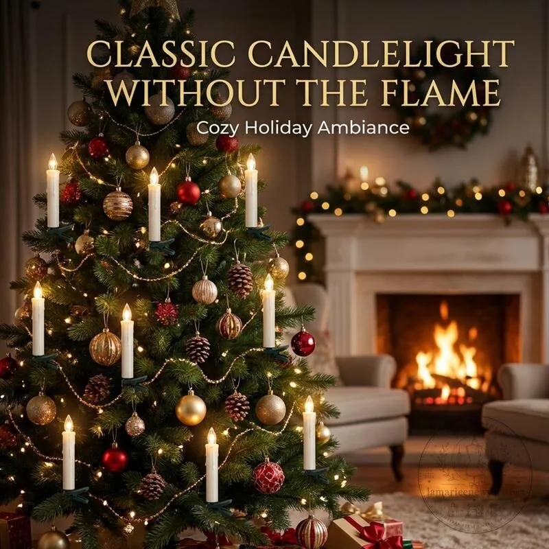 Remote Control Flameless LED Christmas Tree Candle Lights Set