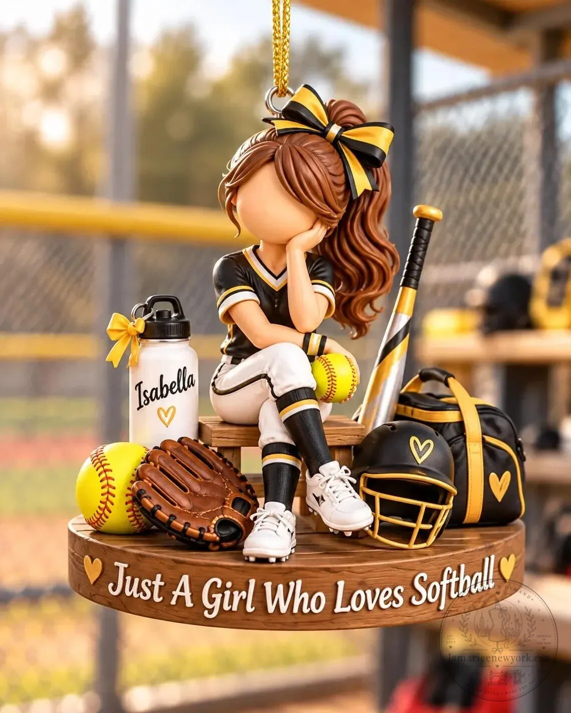 Custom Christmas Tree Ornament for Softball Girls