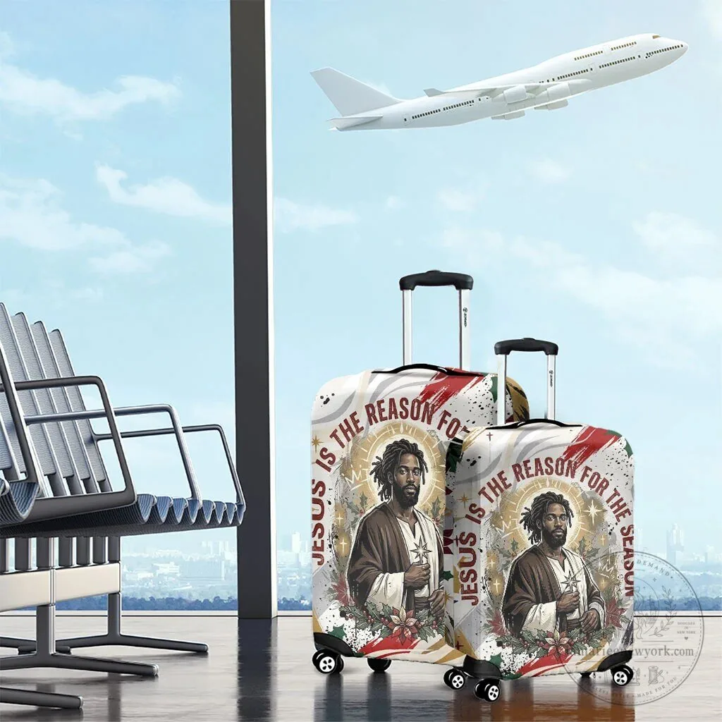 King Jesus Black Christmas Religious Christian Faith Nativity Poinsettia Luggage Cover 3 King Jesus Black Christmas Religious Christian Faith Nativity Poinsettia Luggage Cover