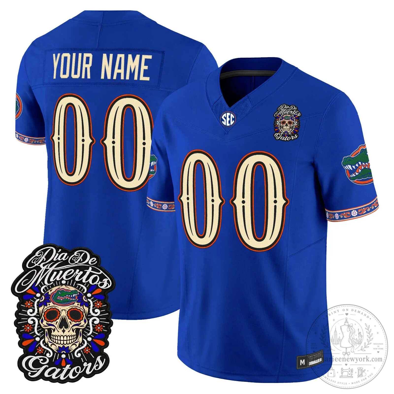 Football Jersey for Florida Gators Celebrating Día de los Muertos
