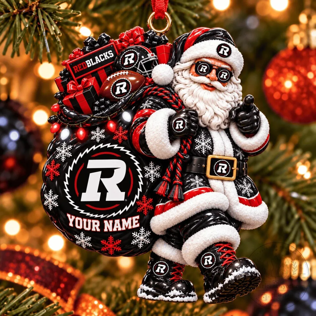 Ottawa Redblacks Canadian Football League Santa Claus Christmas Ornament Ottawa Redblacks Canadian Football League Santa Claus Christmas Ornament