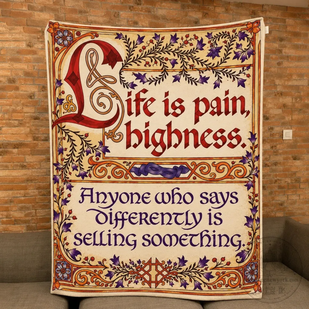 Life is Pain Princess Bride Quote Blanket - Romantic Comedy Movie Sherpa Blanket Life is Pain Princess Bride Quote Blanket - Romantic Comedy Movie Sherpa Blanket