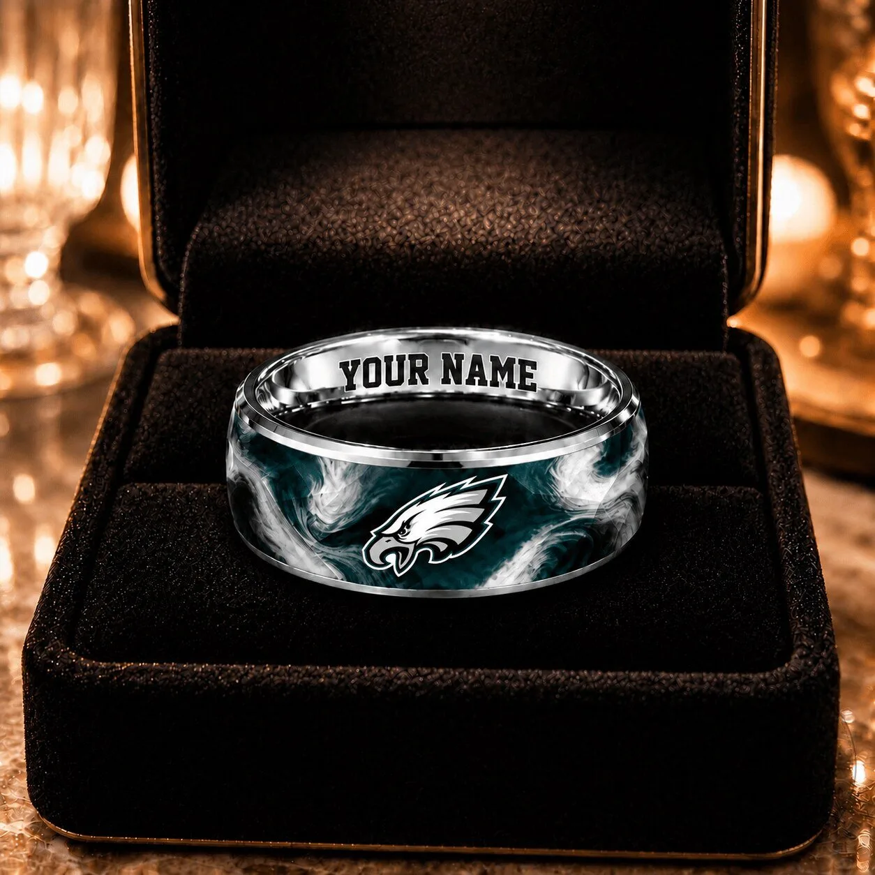 Philadelphia Eagles National Football League Custom Name Ring for Fans
