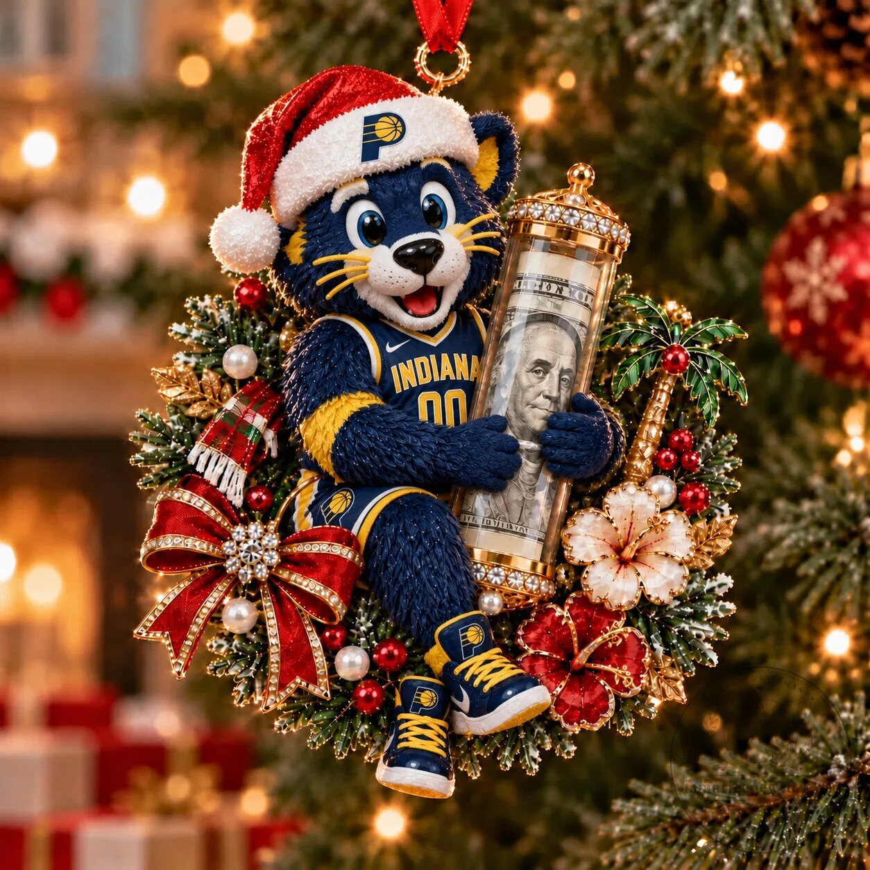 Indiana Pacers Basketball Team Christmas Holiday Ornament Decoration