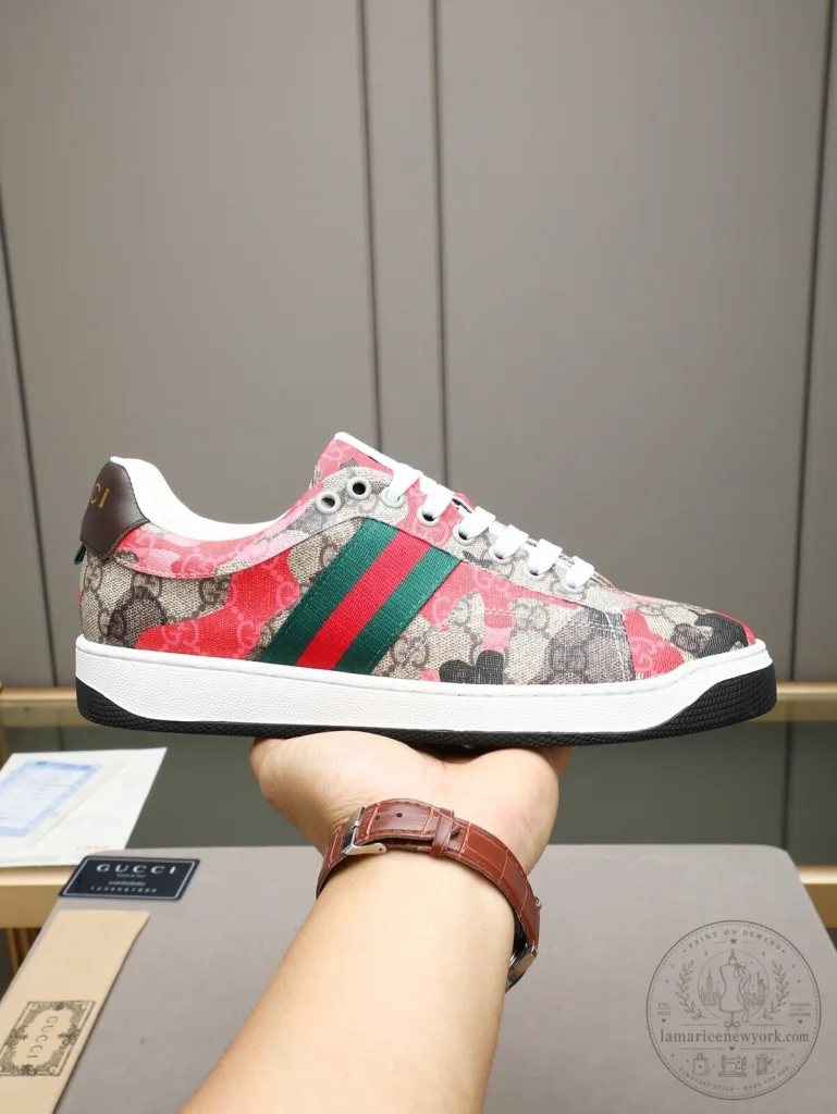 Gucci Floral Monogram Ace Sneakers for Women, Designer Luxury Shoes 20 Gucci Floral Monogram Ace Sneakers for Women, Designer Luxury Shoes
