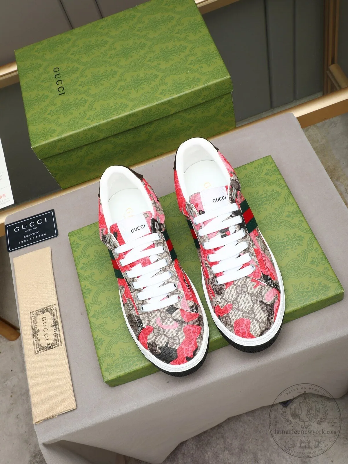 Gucci Floral Monogram Ace Sneakers for Women, Designer Luxury Shoes 5 Gucci Floral Monogram Ace Sneakers for Women, Designer Luxury Shoes