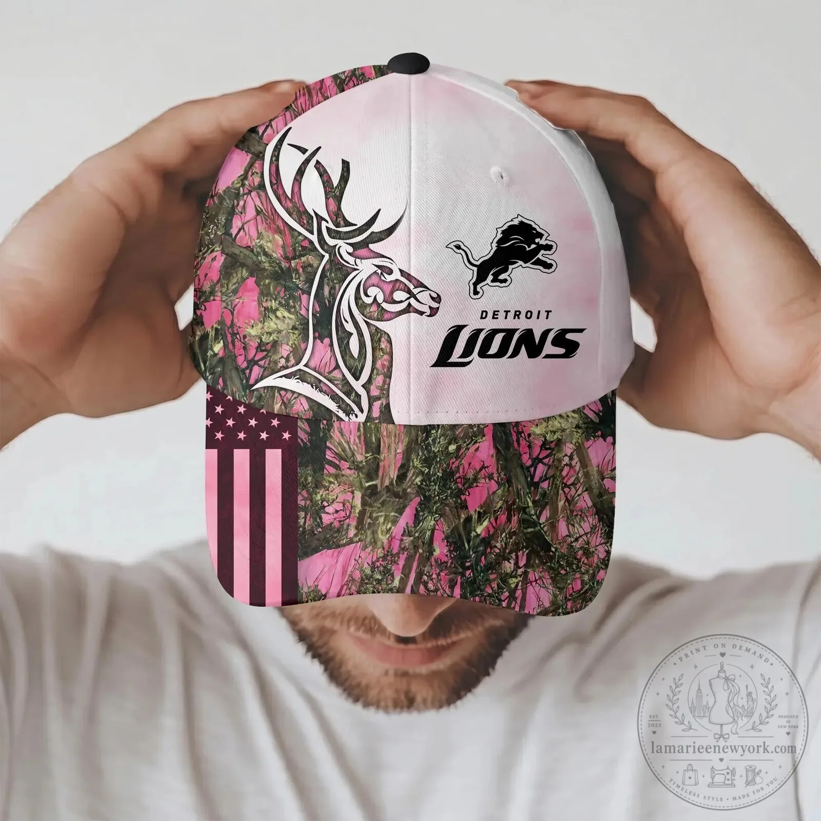 Detroit Lions Pink Camouflage Deer Hunting Baseball Cap Hat 7 Detroit Lions Pink Camouflage Deer Hunting Baseball Cap Hat