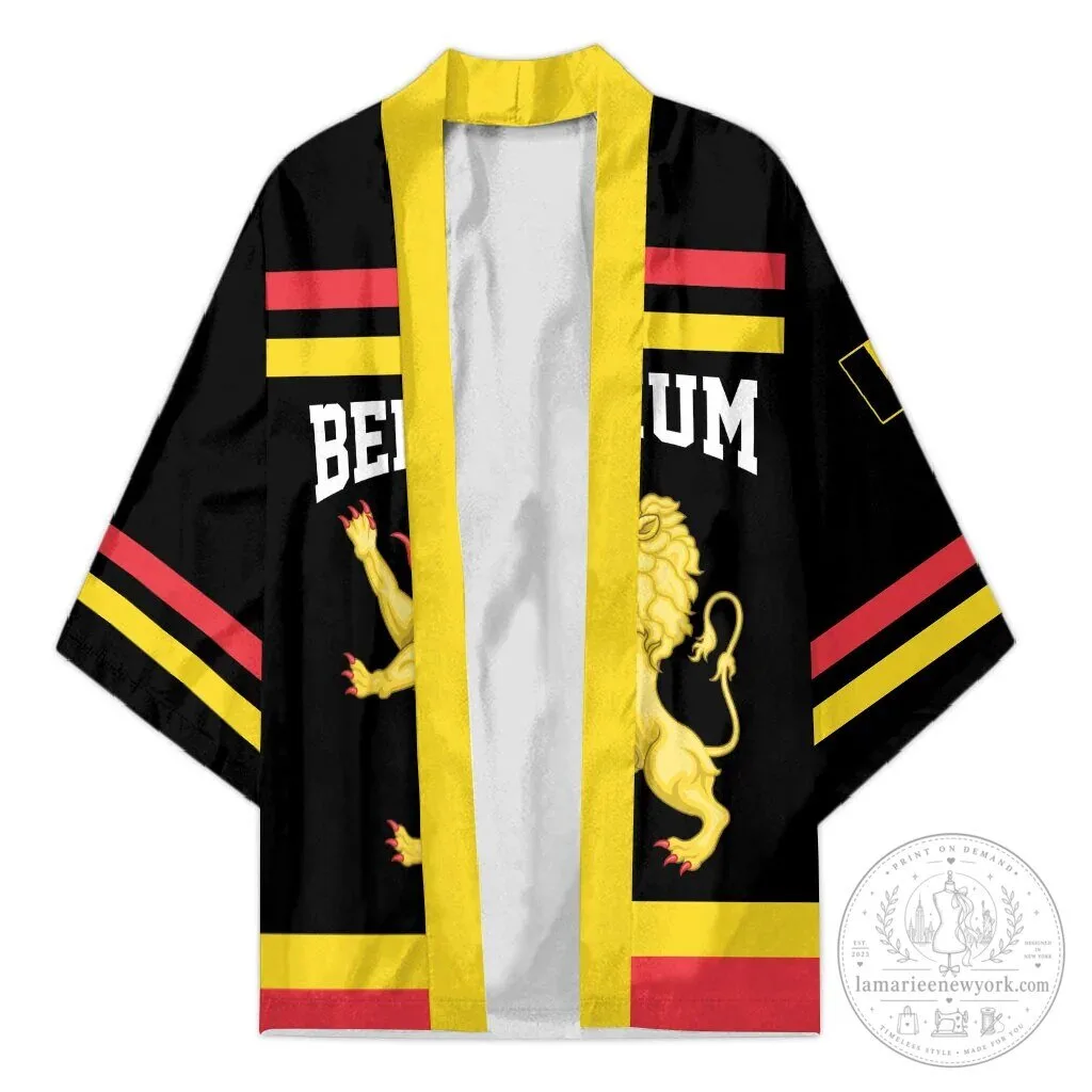 Belgium National Flag Lion Crest Kimono Robe
