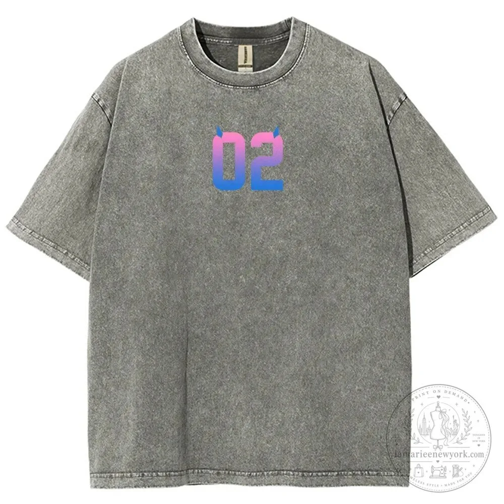 Darling in the Franxx Zero Two Horns Anime Washed T-Shirt