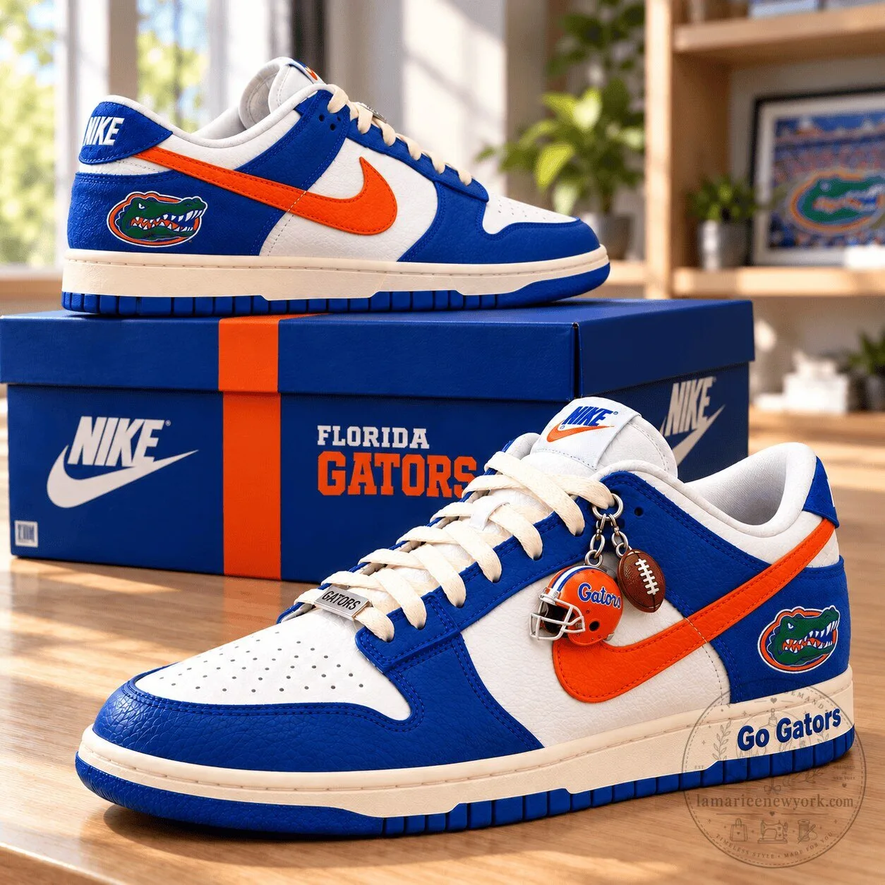 Florida Gators Custom Low-Top Sneakers with Football Helmet Charm