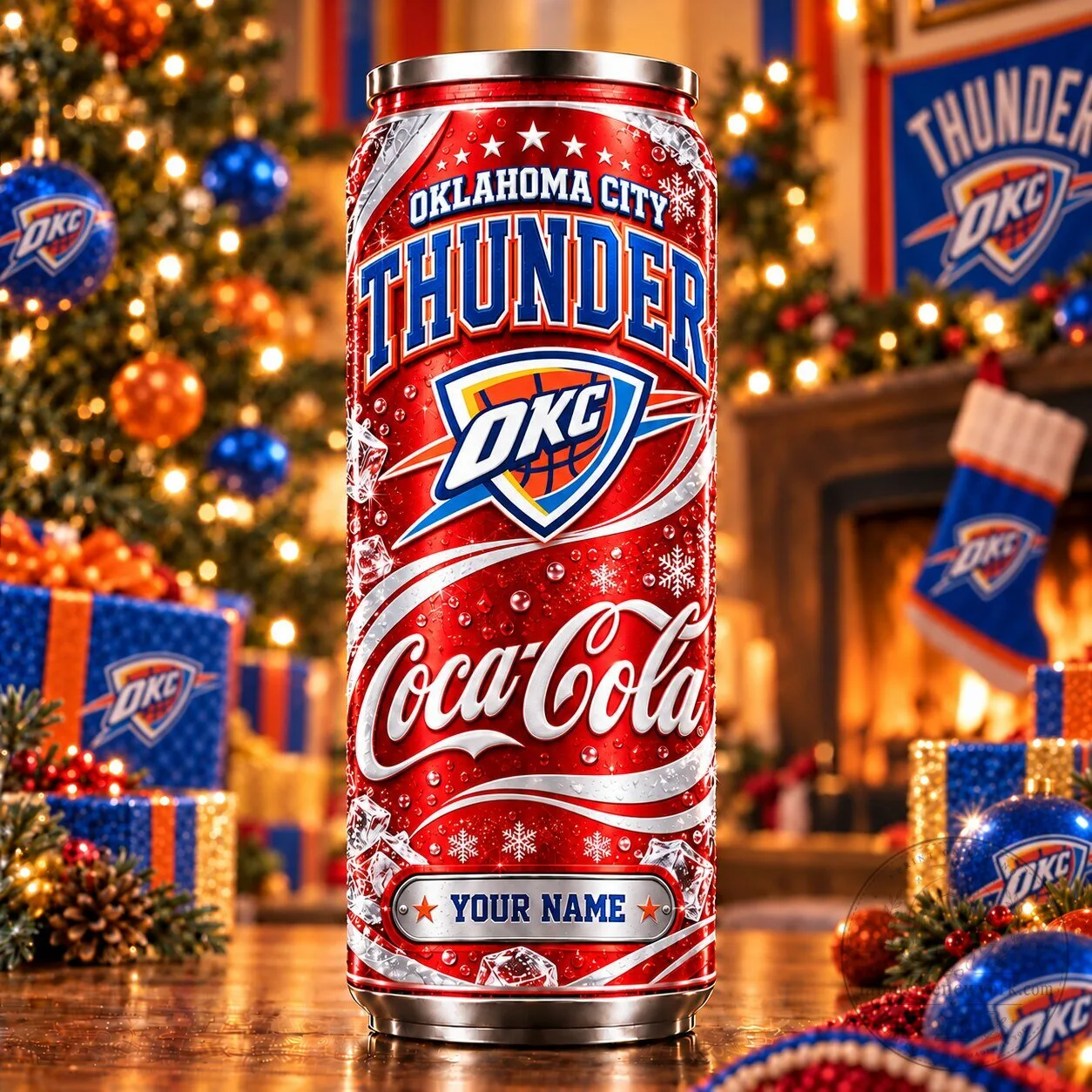 Oklahoma City Thunder Coca-Cola Can Tumbler Personalized NBA Basketball Fan Gift