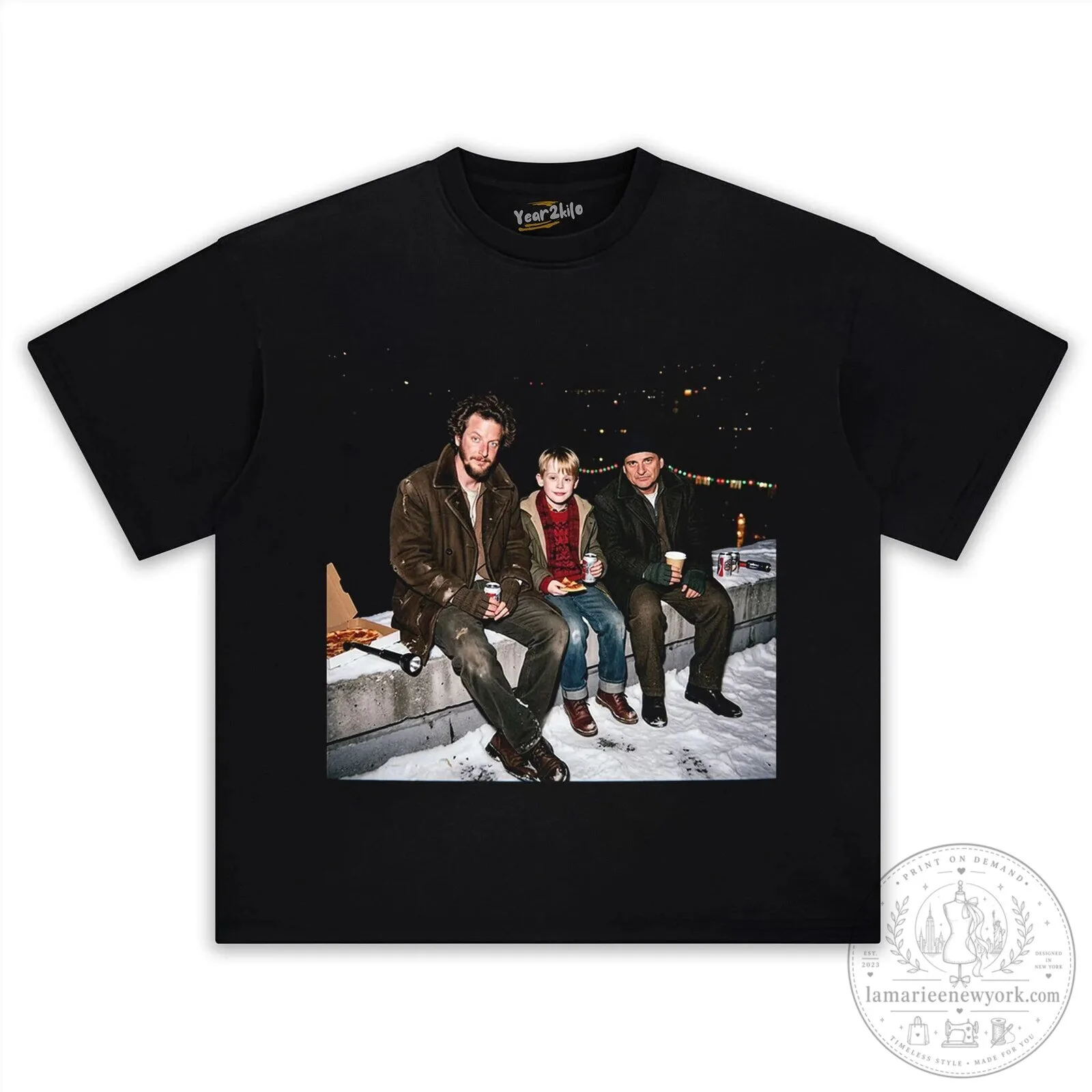 Home Alone Movie Poster Kevin McCallister Christmas Black T-Shirt
