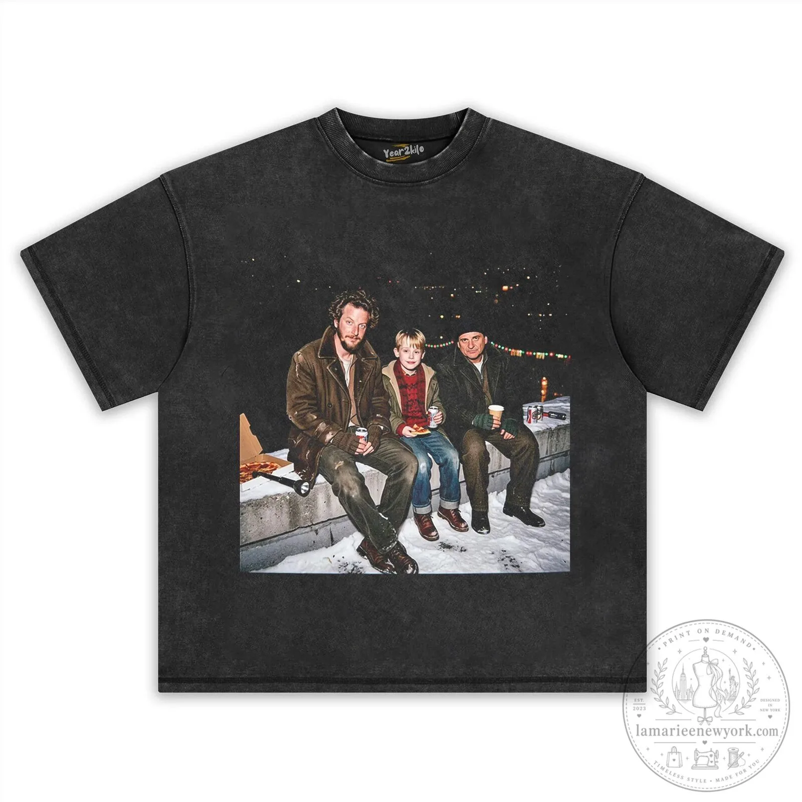 Home Alone Movie Poster Kevin McCallister Christmas Black T-Shirt 8 Home Alone Movie Poster Kevin McCallister Christmas Black T-Shirt