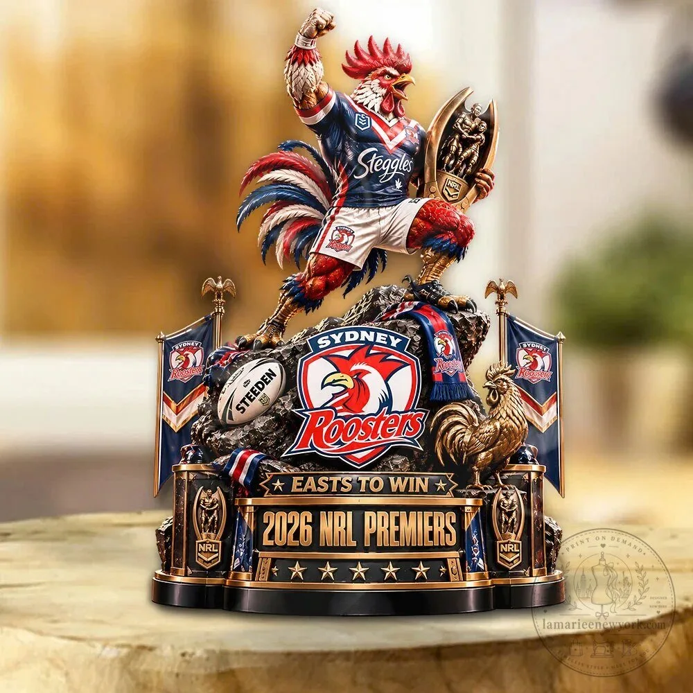 Sydney Roosters 2026 NRL Premiers Custom Shape Acrylic Plaque