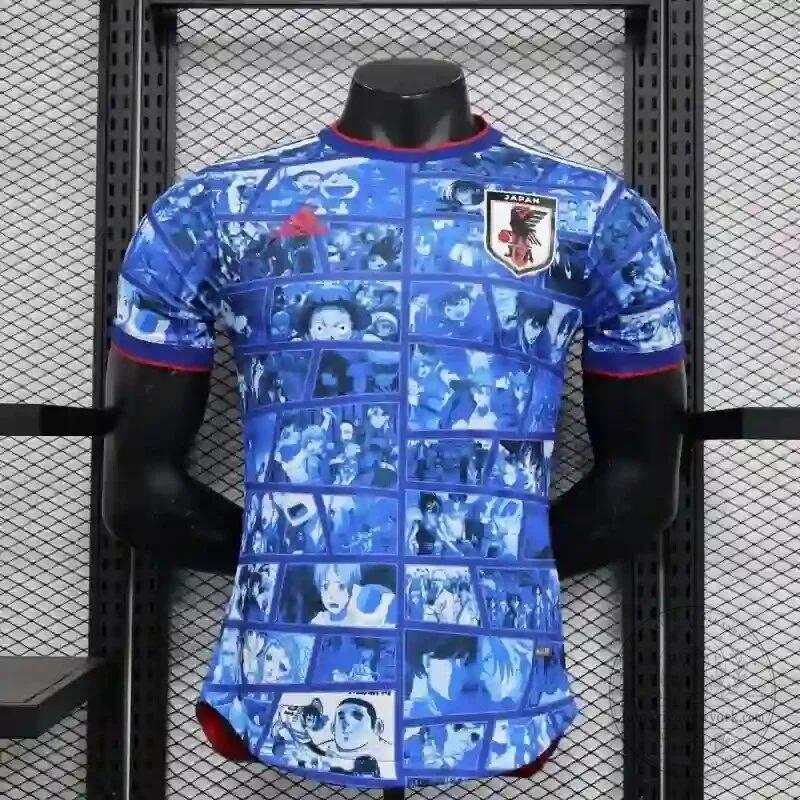 Japan National Football Team Manga Comic Strip Blue Soccer Jersey
