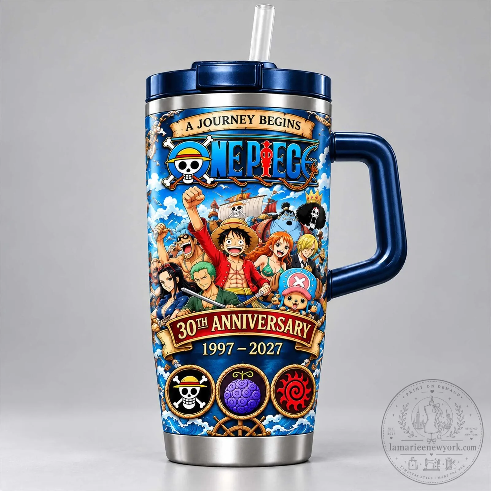 One Piece 30th Anniversary Straw Hat Crew Tumbler with Handle 5 One Piece 30th Anniversary Straw Hat Crew Tumbler with Handle