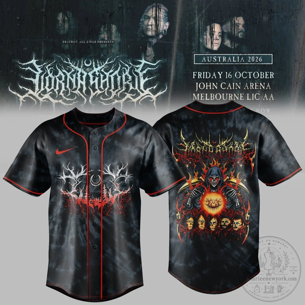 Exclusive Baseball Jersey for the Lorna Shore Tour in Australia and New Zealand 2026 Exclusive Baseball Jersey for the Lorna Shore Tour in Australia and New Zealand 2026