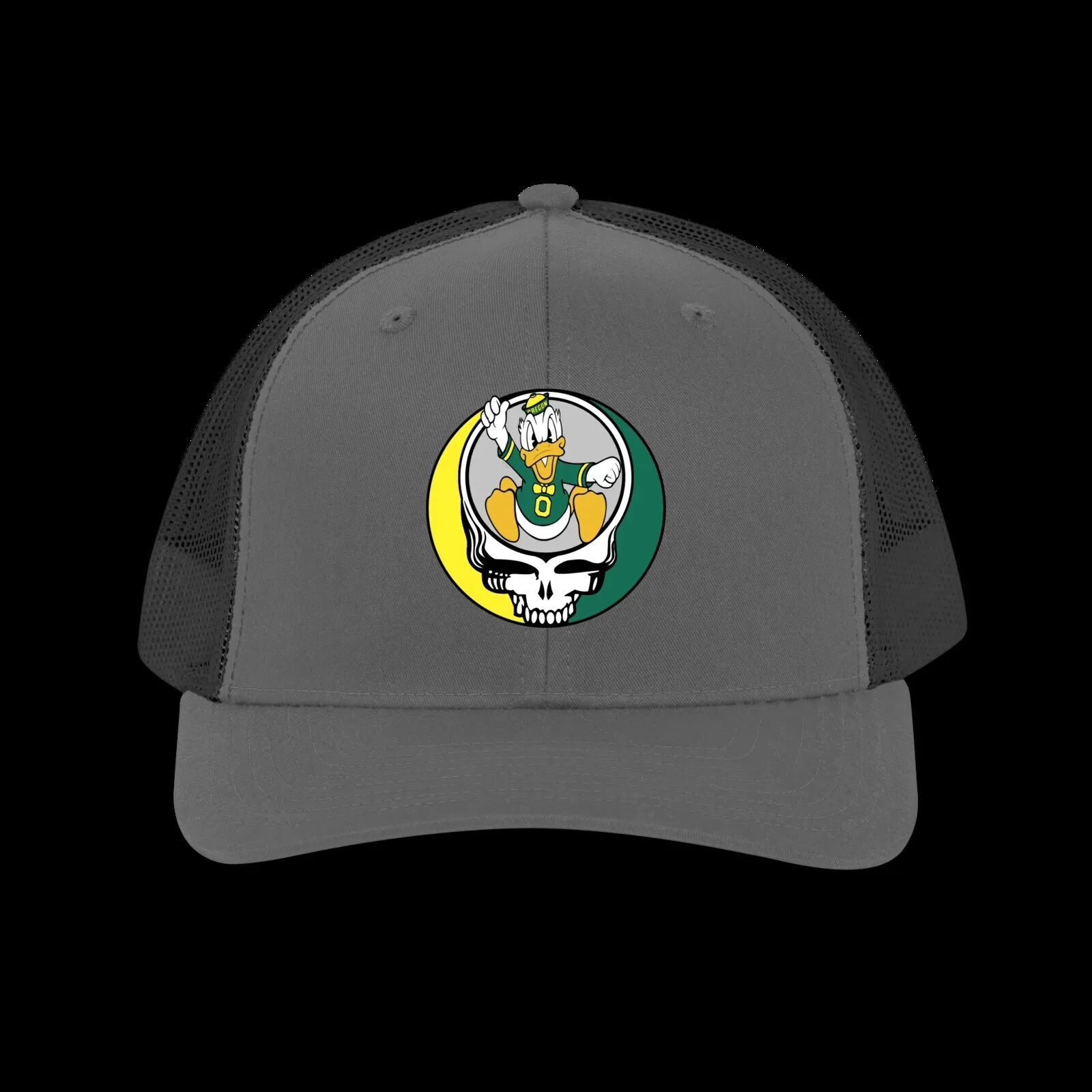 Oregon Ducks Grateful Dead Steal Your Face Donald Duck Trucker Cap Hat 5 Oregon Ducks Grateful Dead Steal Your Face Donald Duck Trucker Cap Hat