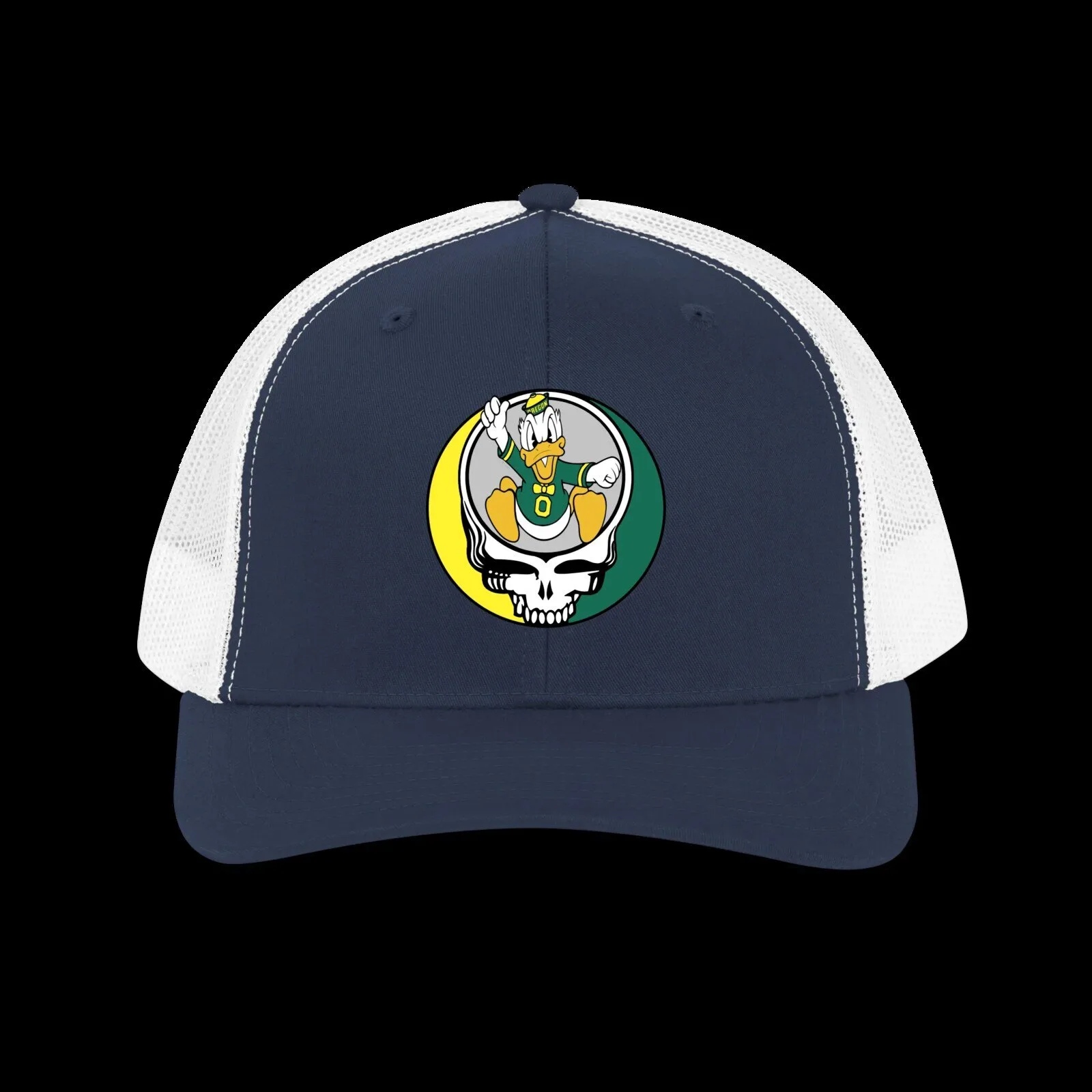 Oregon Ducks Grateful Dead Steal Your Face Donald Duck Trucker Cap Hat 6 Oregon Ducks Grateful Dead Steal Your Face Donald Duck Trucker Cap Hat