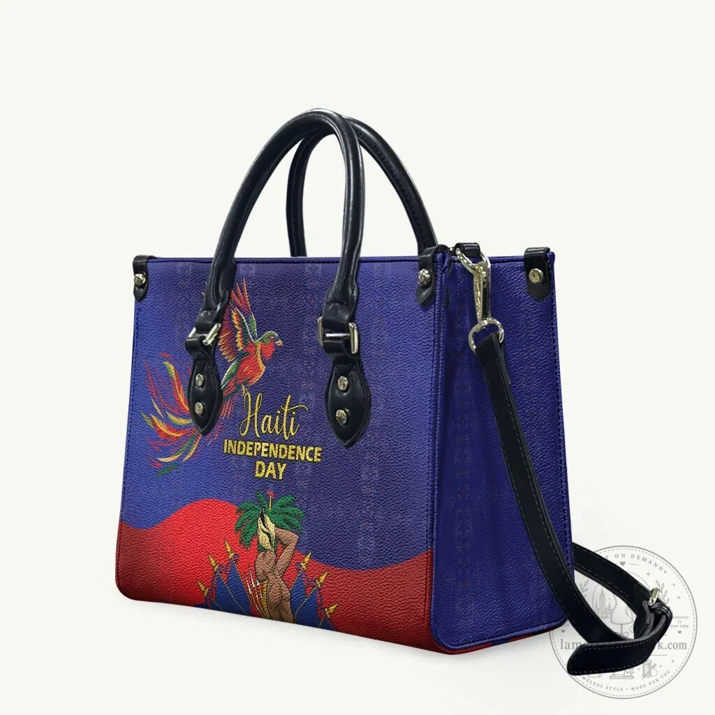 Haiti Independence Day Flag Leather Handbag Ayiti Freedom Heritage Bag