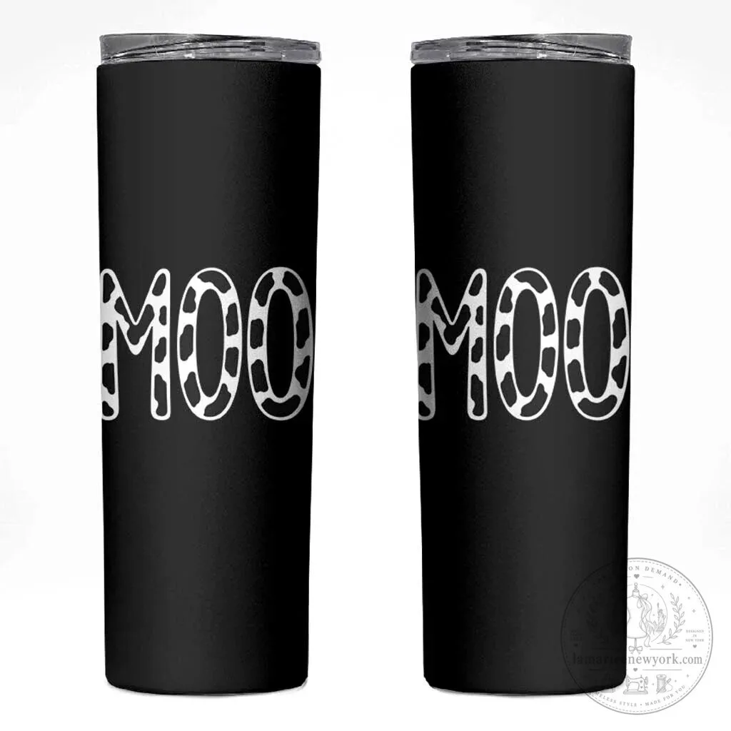 Moo Moo Cow Print Funny Farm Animal Lover Black Insulated Tumbler 1 Moo Moo Cow Print Funny Farm Animal Lover Black Insulated Tumbler