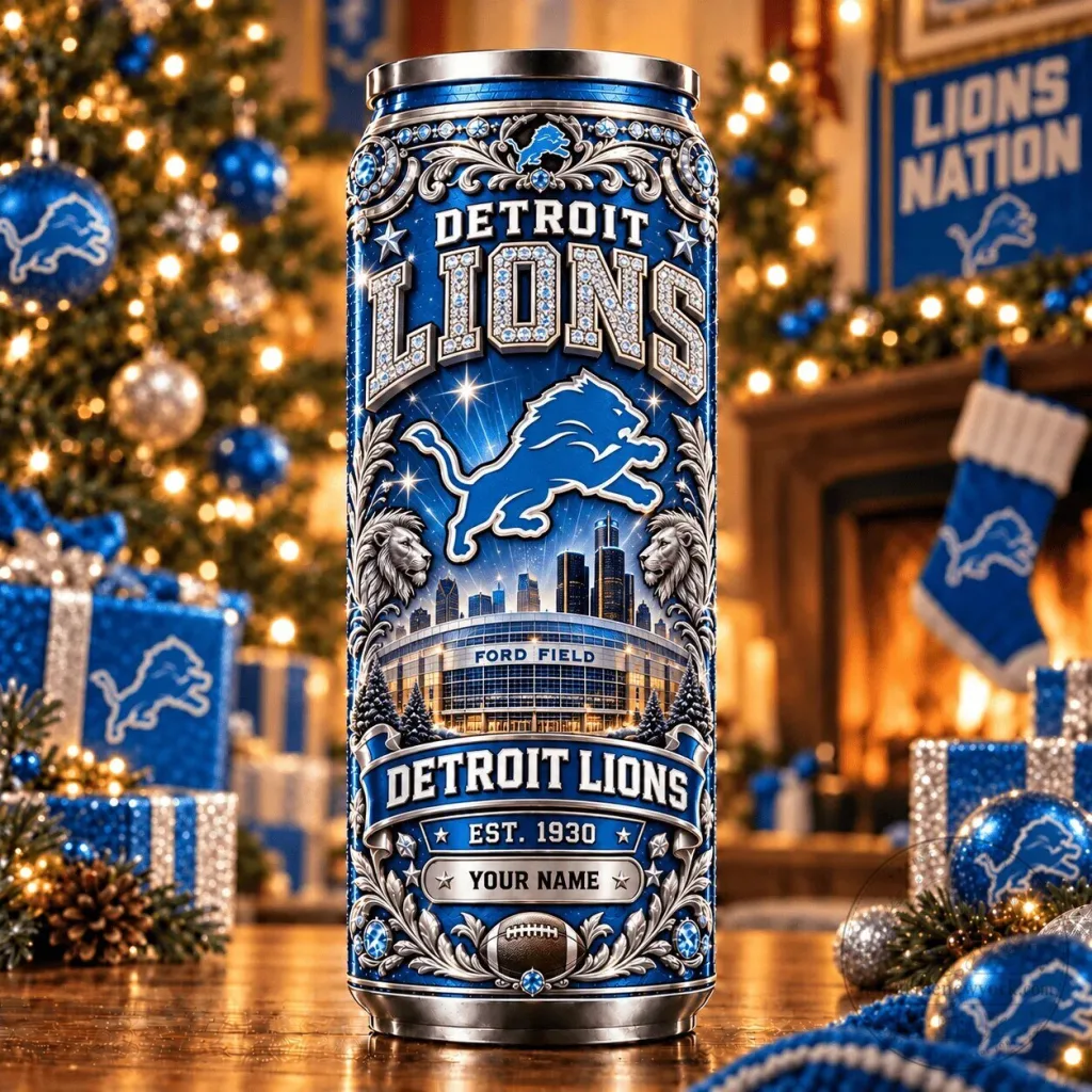 Detroit Lions Personalized Football Team Name Can Tumbler 25 Detroit Lions Personalized Football Team Name Can Tumbler