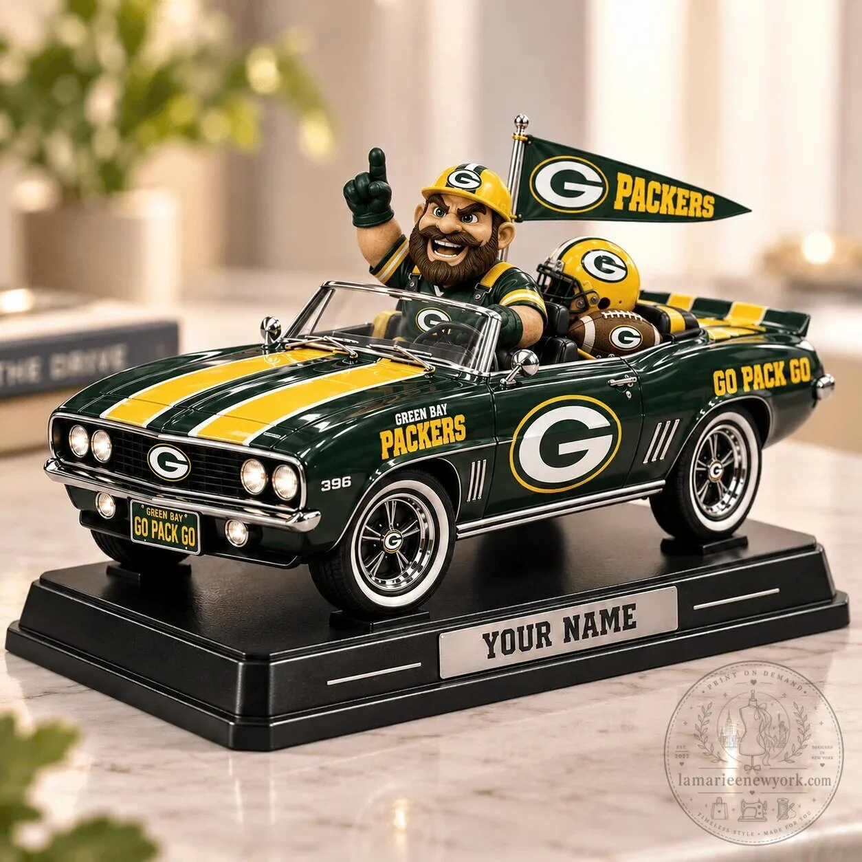 Green Bay Packers Personalized NFL Football Team Car Acrylic Block Plaque