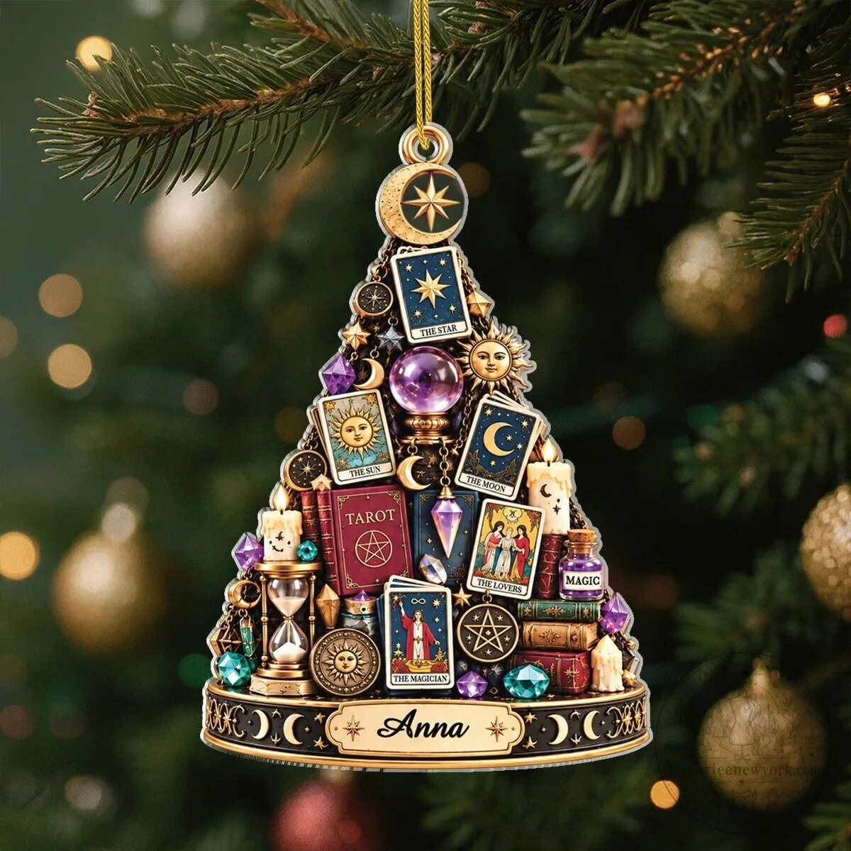 Tarot Card Christmas Tree Ornament, Personalized Acrylic Fortune Teller Decoration 7 Tarot Card Christmas Tree Ornament, Personalized Acrylic Fortune Teller Decoration
