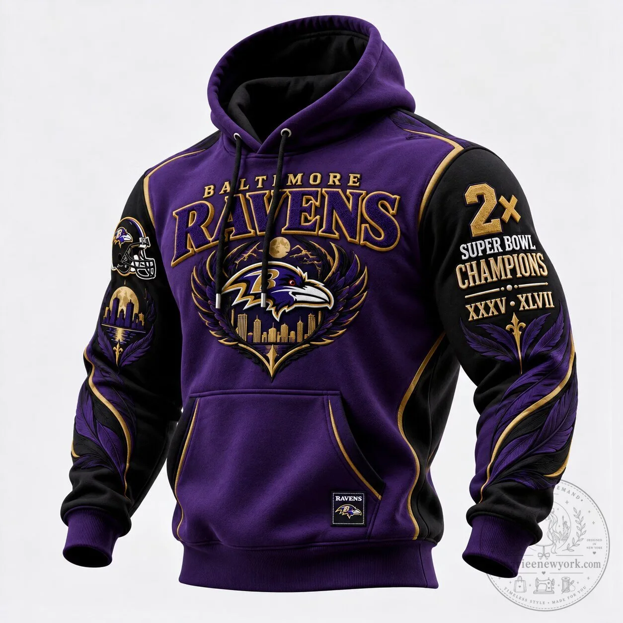 Hoodie for Baltimore Ravens Super Bowl Champions Football Team