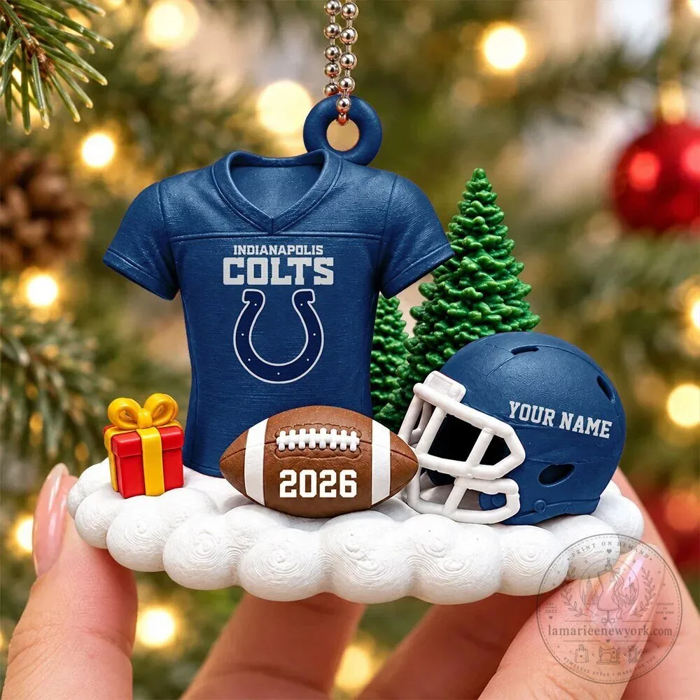 Indianapolis Colts Football Team Personalized Christmas Tree Ornament Gift