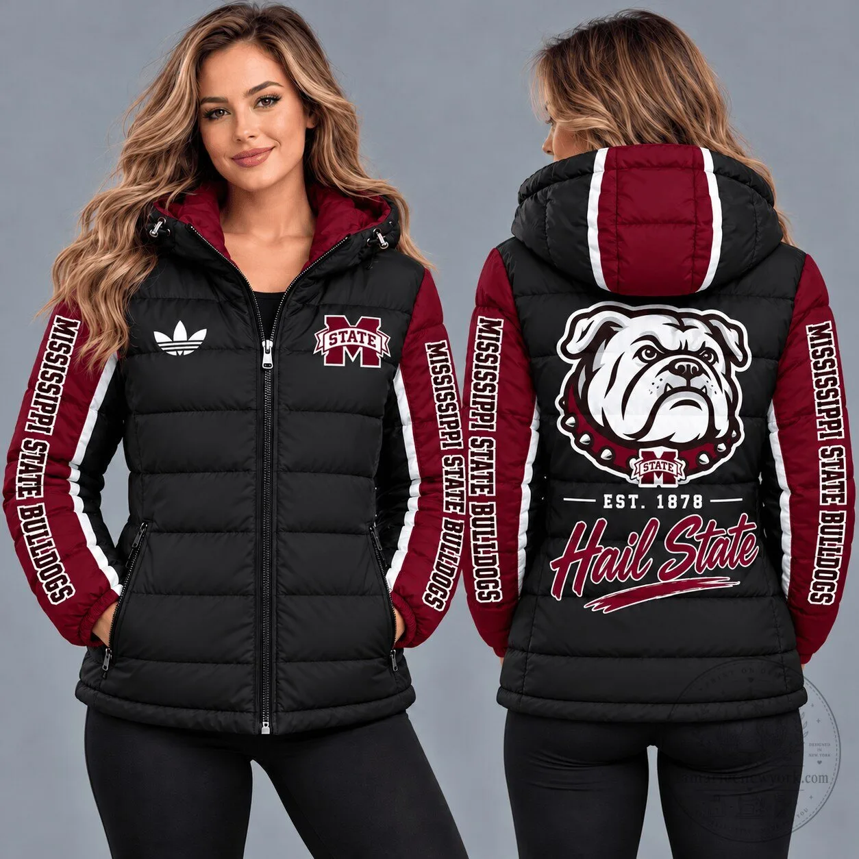 Mississippi State Bulldogs NCAA Varsity Style Hooded Puffer Jacket