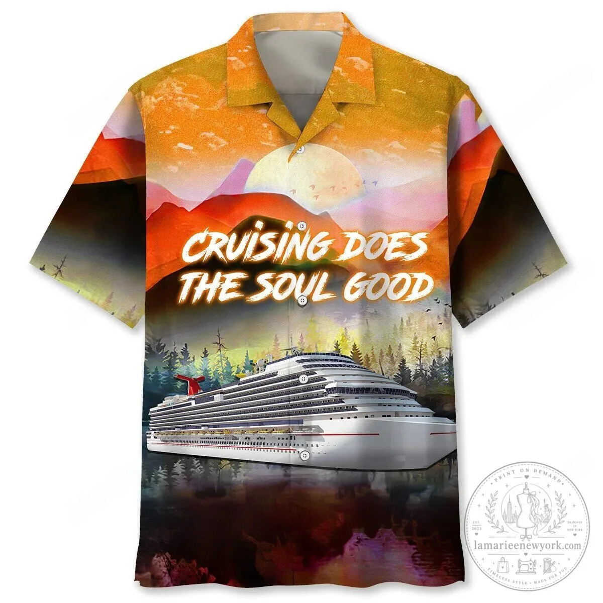 Cruising Does The Soul Good Cruise Ship Sunset Hawaiian Shirt