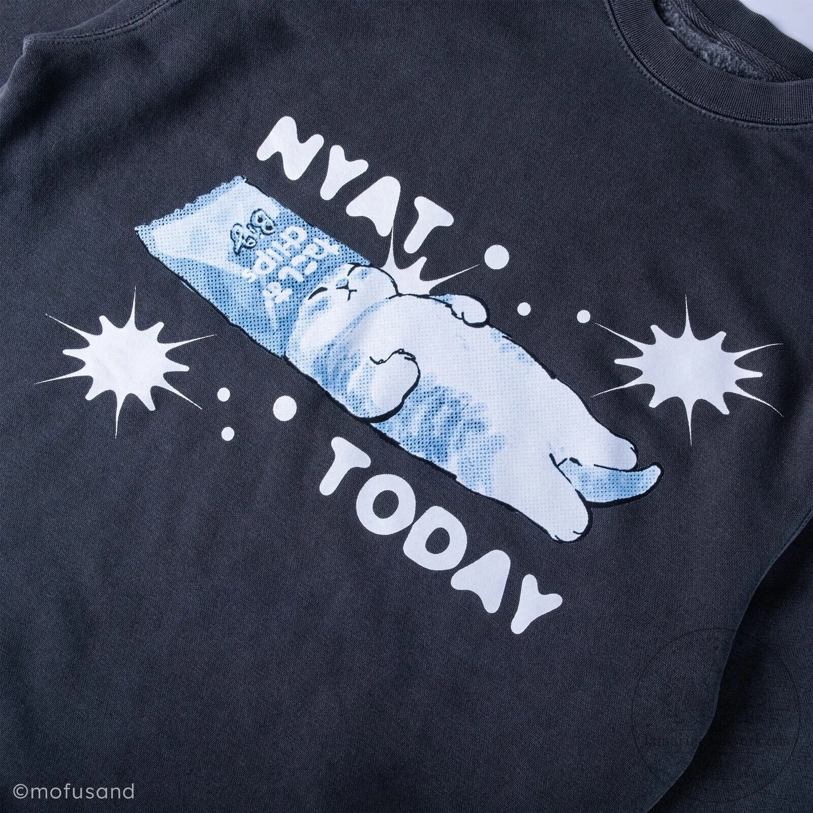 Mofusand Nyat Today Graphic Print Crewneck Sweatshirt 9 Mofusand Nyat Today Graphic Print Crewneck Sweatshirt