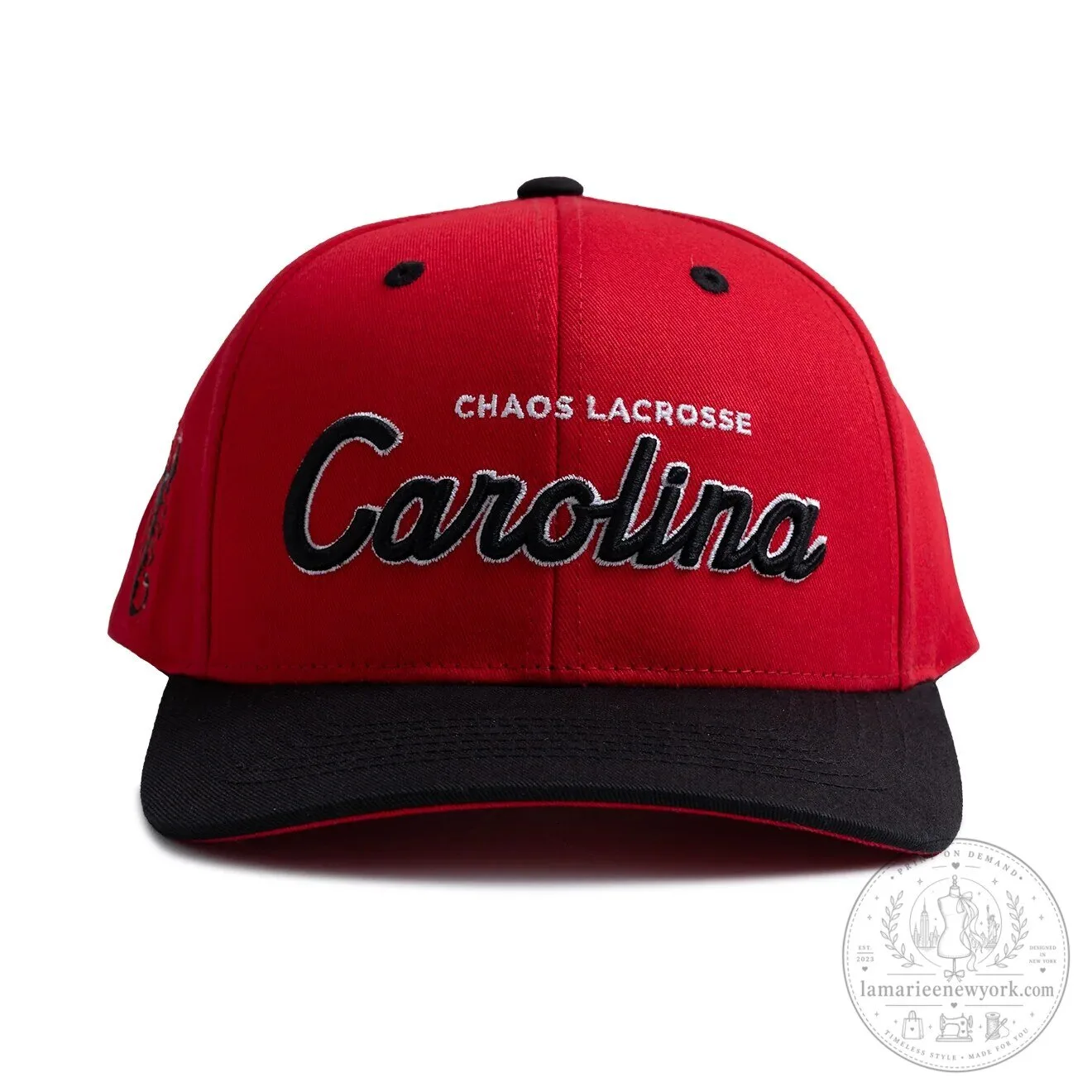 Carolina Chaos Lacrosse Team Red and Black Embroidered Cap Hat
