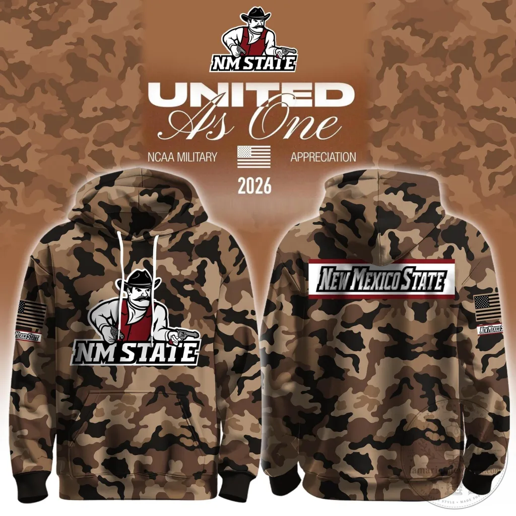 Military Appreciation Camouflage Hoodie for New Mexico State Aggies NCAA Fans Military Appreciation Camouflage Hoodie for New Mexico State Aggies NCAA Fans